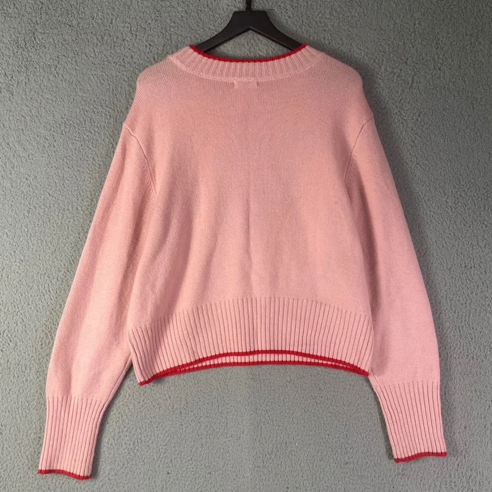 Disney Macy's Minnie Mouse Sweater XXL Pink Varsity M Pullover Womens 2024